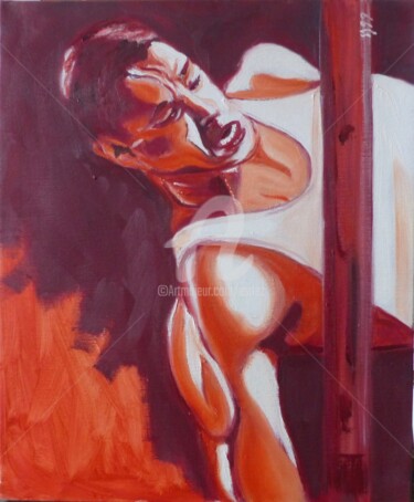 Pintura titulada "A la lisière de la…" por Esdez, Obra de arte original, Oleo Montado en Bastidor de camilla de madera