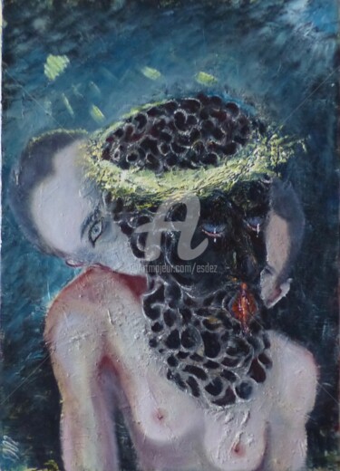 Pintura titulada "La formation du gen…" por Esdez, Obra de arte original, Oleo Montado en Bastidor de camilla de madera