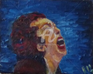 Painting titled "Douleur" by Esdez, Original Artwork, Oil Mounted on Wood Stretcher frame