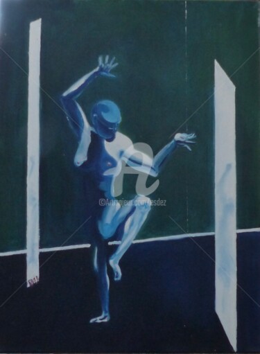 Malerei mit dem Titel "Miroir" von Esdez, Original-Kunstwerk, Öl Auf Keilrahmen aus Holz montiert
