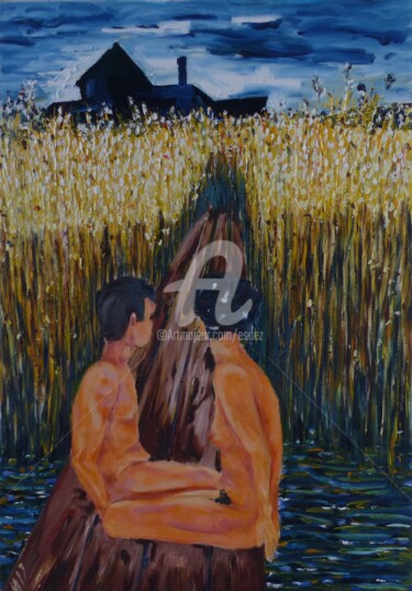 Картина под названием "Evasion" - Esdez, Подлинное произведение искусства, Масло Установлен на Деревянная рама для носилок