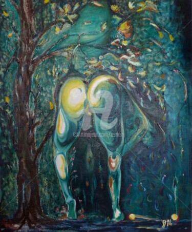 Pintura titulada "La plantation" por Esdez, Obra de arte original, Oleo Montado en Bastidor de camilla de madera