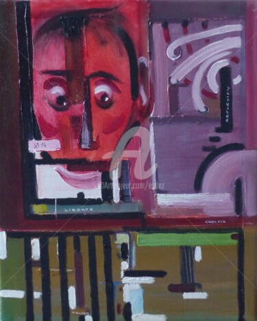 Painting titled "Le choix" by Esdez, Original Artwork, Oil Mounted on Wood Stretcher frame