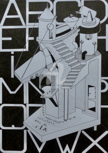 「Dilemme」というタイトルの描画 Esdezによって, オリジナルのアートワーク, インク