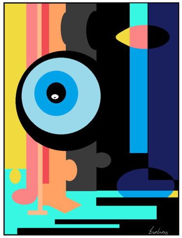 数字艺术 标题为“Greek eye” 由Esdras Oliveira, 原创艺术品, 数字油画