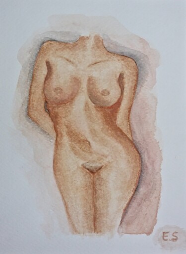 Dessin intitulée "body" par Esen Susuz Terzi, Œuvre d'art originale, Aquarelle