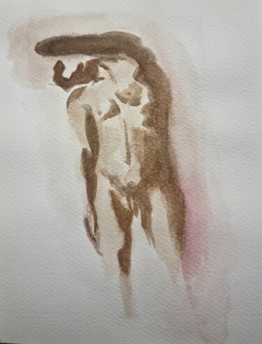 Drawing titled "Naked" by Esen Susuz Terzi, Original Artwork, Watercolor