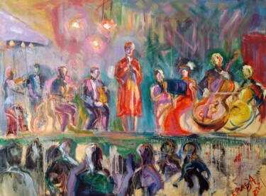 Pittura intitolato "Звуки музыки" da Elena Sereda, Opera d'arte originale, Olio Montato su Telaio per barella in legno
