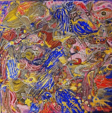 Peinture intitulée "Multi-secrets in th…" par Esfir Shapiro, Œuvre d'art originale, Acrylique