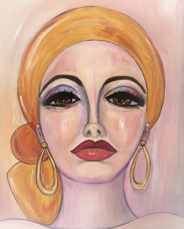 Schilderij getiteld "Leah: young woman w…" door Esmeralda Skverer, Origineel Kunstwerk, Acryl