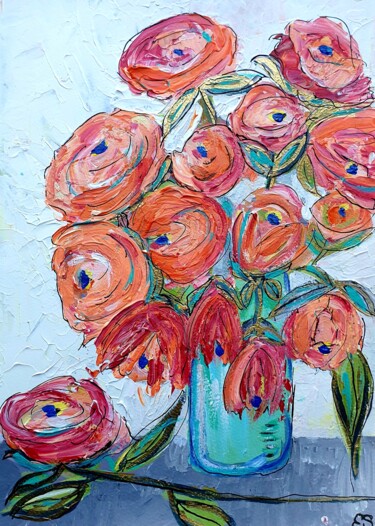 Pintura intitulada "The Rose" por Esmeralda Skverer, Obras de arte originais, Acrílico
