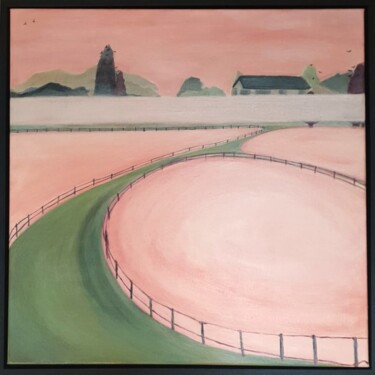 Schilderij getiteld "Pink and Green" door Esmeralda Skverer, Origineel Kunstwerk, Acryl
