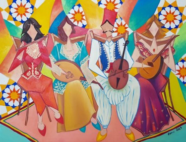 Pittura intitolato "Nouba" da Esma, Opera d'arte originale, Olio