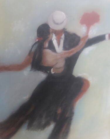 Картина под названием "Tango" - Esma Dinçer, Подлинное произведение искусства, Масло