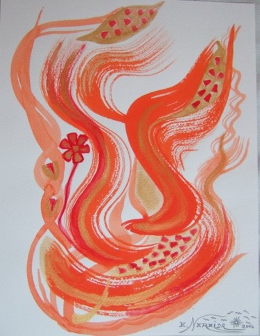 Peinture intitulée "Calligraphie Imagin…" par Esmeralda Nereida, Œuvre d'art originale