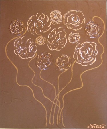 Peinture intitulée "Fleurs d'Automne" par Esmeralda Nereida, Œuvre d'art originale, Huile