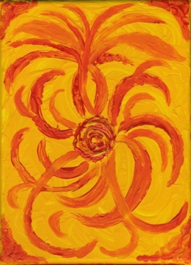 Peinture intitulée "Fleur ensoleillée" par Esmeralda Nereida, Œuvre d'art originale, Huile