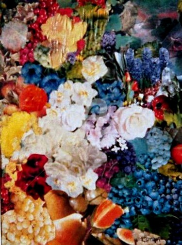 Collages intitulée "FLOWERS YARD - Dina…" par Esmeri, Œuvre d'art originale