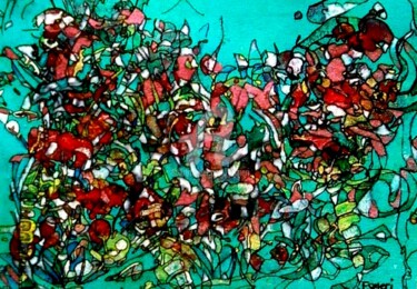 Peinture intitulée "Petit Fleuri 3" par Esmeri, Œuvre d'art originale