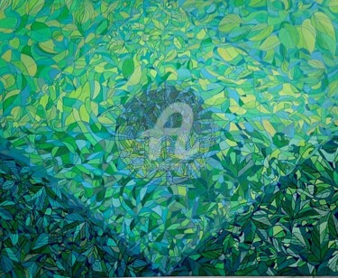 Painting titled "FEUILLAGES" by Esmeri, Original Artwork, Acrylic
