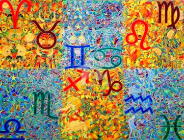 Peinture intitulée "ZODIAC" par Esmeri, Œuvre d'art originale, Acrylique