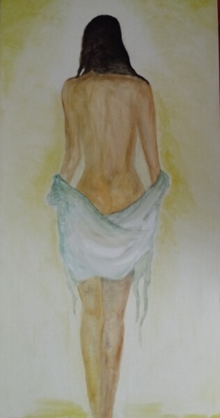 Schilderij getiteld ""Nudo in controluce"" door Esoterya, Origineel Kunstwerk, Aquarel