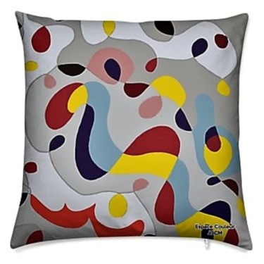 Design intitulée "COUSSIN "SOURIRES"" par J3cm (Carine), Œuvre d'art originale, Accessoires