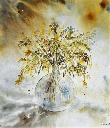Peinture intitulée "SOLEIL D ENFANCE" par J3cm (Carine), Œuvre d'art originale, Aquarelle