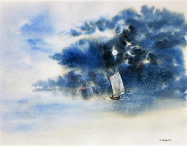 Painting titled "REVE DE LUMIERE" by J3cm (Carine), Original Artwork, Watercolor