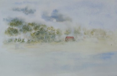 Painting titled "CABANON" by J3cm (Carine), Original Artwork, Watercolor