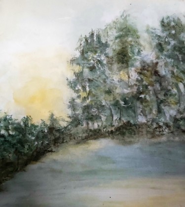 Peinture intitulée "MA CAMPAGNE" par J3cm (Carine), Œuvre d'art originale, Aquarelle