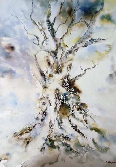 Painting titled "ORIIBU" by J3cm (Carine), Original Artwork, Watercolor