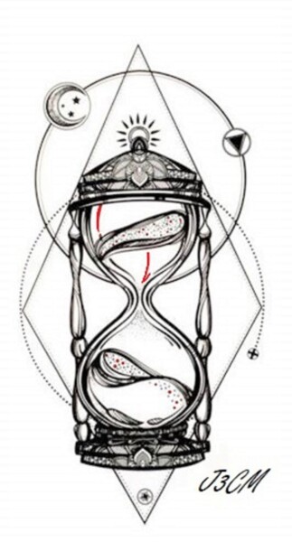 Drawing titled "LE MAITRE DU TEMPS" by J3cm (Carine), Original Artwork, Ink