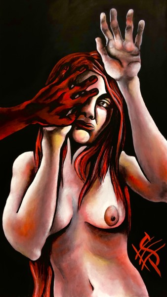 Some dreams aren't meant to be true, cubism nude naked woman Peinture intitulée "Some dreams aren't…" par Elena Sivoplyasova, Œuvre d'art originale, Tempera Monté sur Châssis