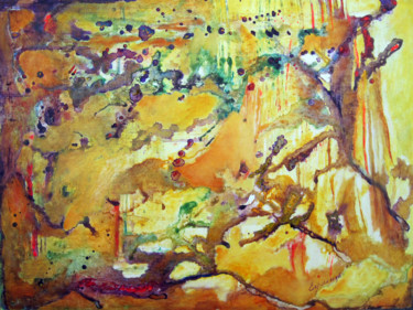 Pintura intitulada ""Sueño amarillo"" por Liliana Esperanza, Obras de arte originais, Óleo
