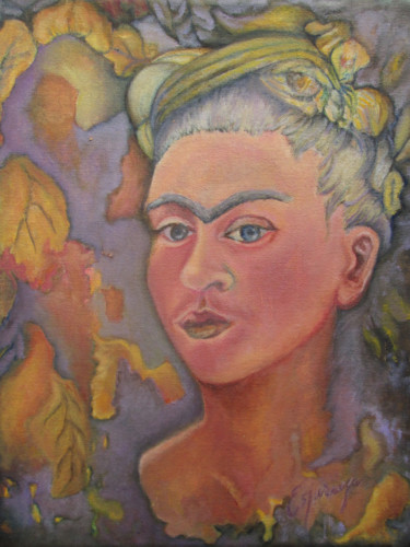 Painting titled ""Frida Blanca"" by Liliana Esperanza, Original Artwork, Oil