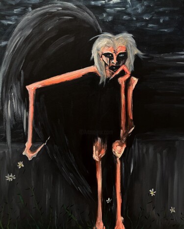 Ζωγραφική με τίτλο "Lucifer" από Espina De Vil, Αυθεντικά έργα τέχνης, Λάδι Τοποθετήθηκε στο Ξύλινο φορείο σκελετό