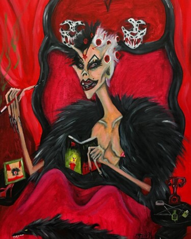 Peinture intitulée "Cruella de Vil" par Espina De Vil, Œuvre d'art originale, Huile