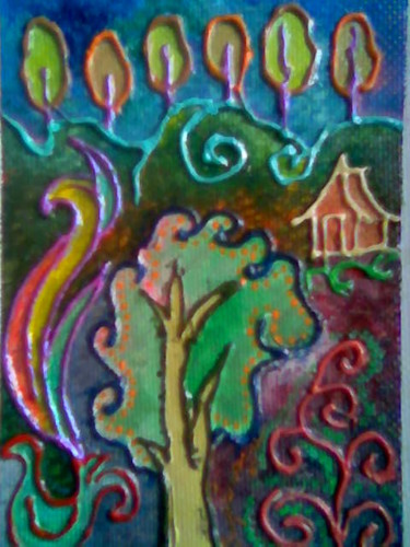 Painting titled "Treetops" by Victor Espinosa (Bong Espinosa), Original Artwork