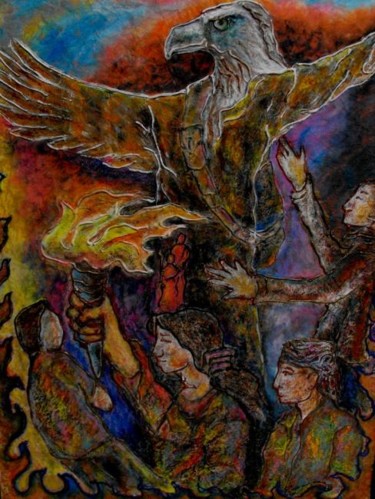 Painting titled "JOURNEY_this_eagle_…" by Victor Espinosa (Bong Espinosa), Original Artwork