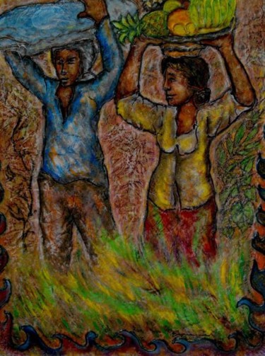 Painting titled ""Fruits of Labor" i…" by Victor Espinosa (Bong Espinosa), Original Artwork
