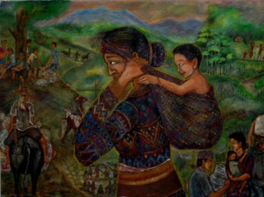 Painting titled ""SESLONG"a native w…" by Victor Espinosa (Bong Espinosa), Original Artwork