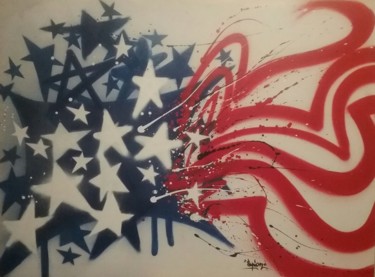 Peinture intitulée "Americlass" par Espion, Œuvre d'art originale, Bombe aérosol