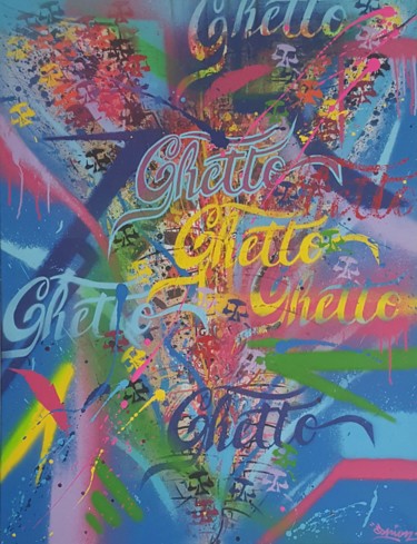 Peinture intitulée "Ghetto jizz" par Espion, Œuvre d'art originale, Acrylique