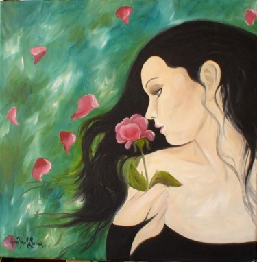 Pintura intitulada "rosa.jpg" por Espírito Luz, Obras de arte originais