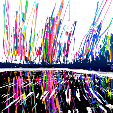 Arts numériques intitulée "Lumières vives ce m…" par Gérard Esquerre, Œuvre d'art originale, Peinture numérique Monté sur Al…