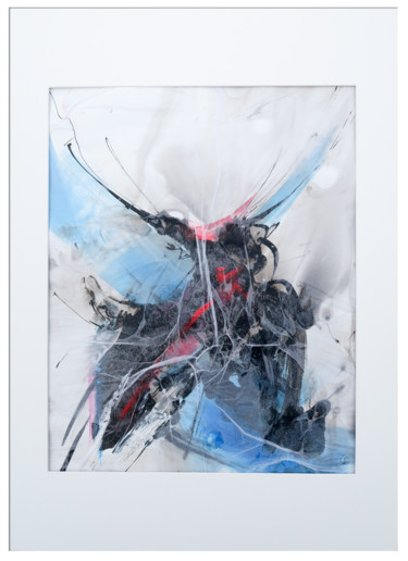 Lutte Peinture intitulée "Lutte" par Gérard Esquerre, Œuvre d'art originale, Encre Monté sur Carton