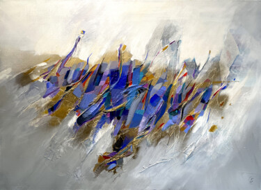Painting titled "Kind of blue" by Gérard Esquerre, Original Artwork, Acrylic Mounted on Wood Stretcher frame