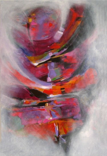 Painting titled "Mouvement" by Gérard Esquerre, Original Artwork, Acrylic Mounted on Wood Stretcher frame
