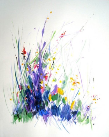 Dessin intitulée "Chant de fleurs" par Gérard Esquerre, Œuvre d'art originale, Autre